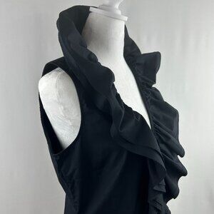 Lauren Ralph Lauren Romantic Chic Black Ruffled Sleeveless Top – Medium